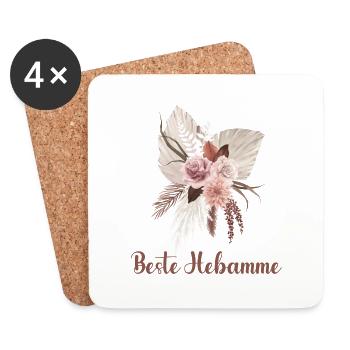 beste hebamme - Untersetzer (4er-Set) - Weiß - Vorne