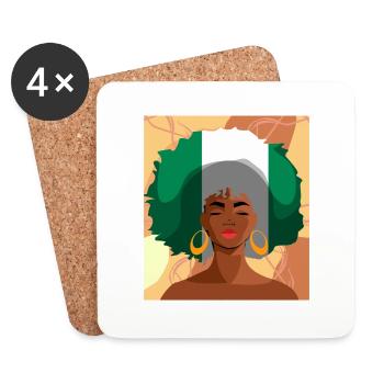 Nigéria Nigérian Afrique Flag Fierté I Cadeau - Dessous de verre (lot de 4) - blanc - Devant