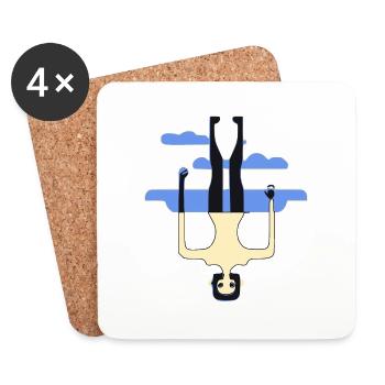 The man upside down - Coasters (set of 4) - white - Front