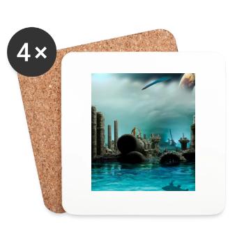 Ruine d’eau - Dessous de verre (lot de 4) - blanc - Devant
