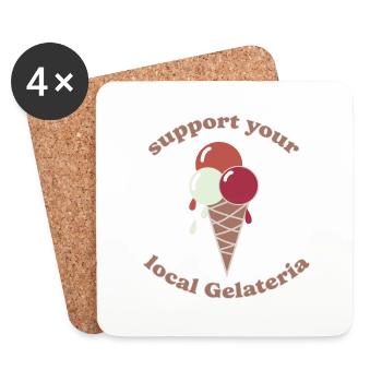 Support you local Gelateria - Coasters (set of 4) - white - Front