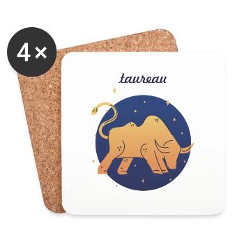 Taureau - Dessous de verre (lot de 4) - blanc - Devant