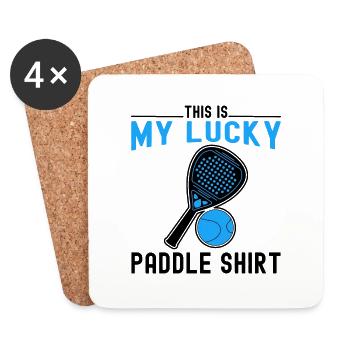 This is my lucky padel t-shirt. Funny - Coasters (set of 4) - white - Front