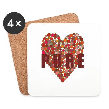 HEART PURE - Coasters (set of 4) - white - Front