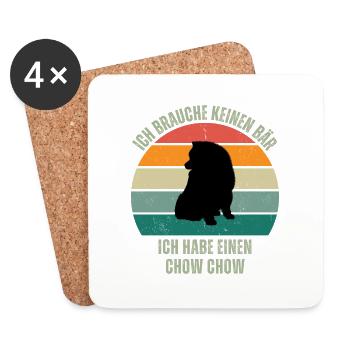 Ich habe einen Chow Chow, ich brauche keinen Bär - Untersetzer (4er-Set) - Weiß - Vorne