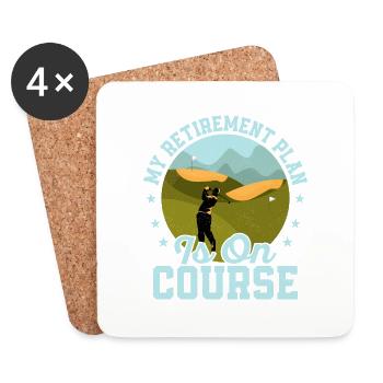 My Retirement Plan Is On Course Golf Golfing - Coasters (set of 4) - white - Front