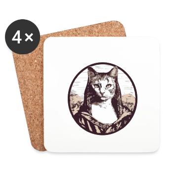 Da Vinci's cat - Coasters (set of 4) - white - Front