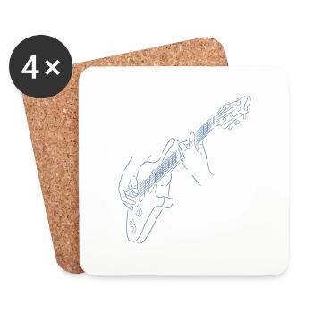 Rainbow colorful guitarist. Electric guitar. - Coasters (set of 4) - white - Front