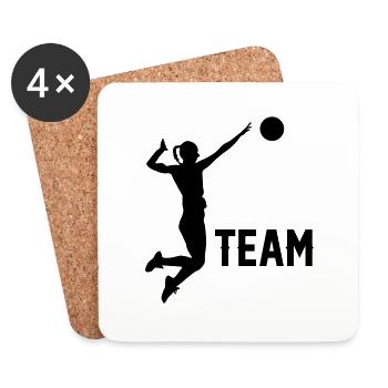 Handball féminin - Dessous de verre (lot de 4) - blanc - Devant