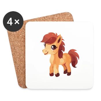 Petit Poney - Dessous de verre (lot de 4) - blanc - Devant