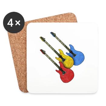 Gitarren - Untersetzer (4er-Set) - Weiß - Vorne