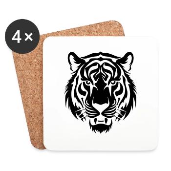 Tiger - Coasters (set of 4) - white - Front
