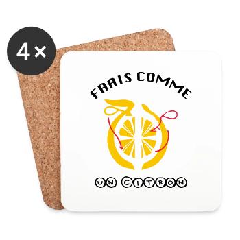 Frais comme un citron - Dessous de verre (lot de 4) - blanc - Devant