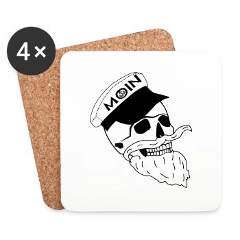 Totenkopf Moin - Untersetzer (4er-Set) - Weiß - Vorne