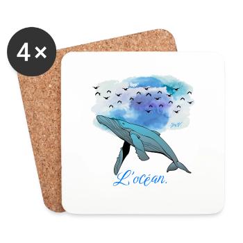 L océan - Dessous de verre (lot de 4) - blanc - Devant
