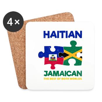 Haiti Haitian Jamaica Combination I Gift - Coasters (set of 4) - white - Front