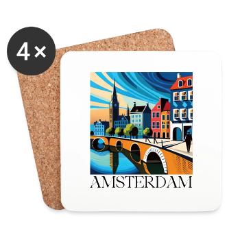 AMSTERDAM - Untersetzer (4er-Set) - Weiß - Vorne