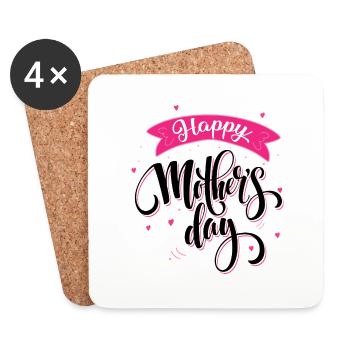 Happy Mother's Day - Untersetzer (4er-Set) - Weiß - Vorne