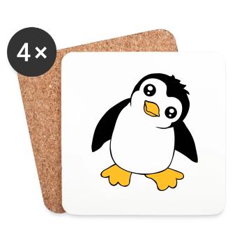 Penguin Baby Cute Little Funny Child Bird Love - Coasters (set of 4) - white - Front