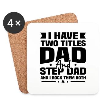 I have two titles, my father and my father-in-law - Coasters (set of 4) - white - Front