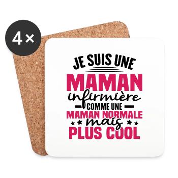 Je suis une maman infirmière - Dessous de verre (lot de 4) - blanc - Devant