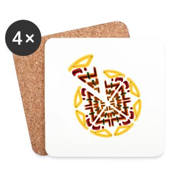 Pizza Time - Coasters (set of 4) - white - Front