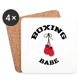 Ich kann nicht, ich habe MEISTVERKAUFTES 🌟🌟 BOXEN - Untersetzer (4er-Set) - Weiß - Vorne