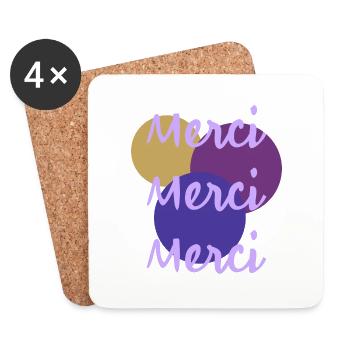 MERCI. MERCI MAÎTRESSE. CADEAU MAÎTRESSE. VACANCES - Dessous de verre (lot de 4) - blanc - Devant