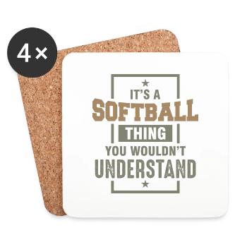 C’est une chose de softball que vous ne comprendriez pas - Dessous de verre (lot de 4) - blanc - Devant