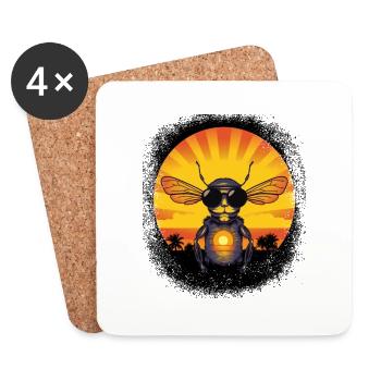 Bday Conseil apiculteur chuchoteur d’abeilles apiculture - Dessous de verre (lot de 4) - blanc - Devant