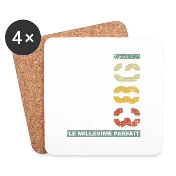 40ème Anniversaire 40 Ans Rétro 1983 Le Millésime - Dessous de verre (lot de 4) - blanc - Devant