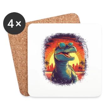 Awesome Rex Born 2004 Cadeau d’anniversaire Trex T Rex - Dessous de verre (lot de 4) - blanc - Devant