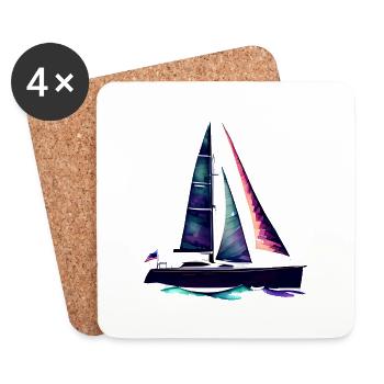 Voilier Sailor Voile Voilier Voile Voile - Dessous de verre (lot de 4) - blanc - Devant