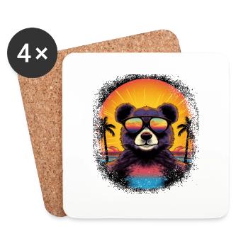 Panda Panda Bear Fun Dictons Geek Mammal Blagues - Dessous de verre (lot de 4) - blanc - Devant