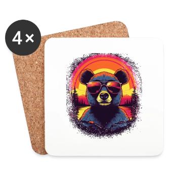 Happy Koala Geek Present Idea Awesome Grumbler Fun - Dessous de verre (lot de 4) - blanc - Devant
