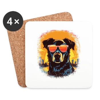 Beagle Father Golden Retriever Owner Dog Cool - Coasters (set of 4) - white - Front