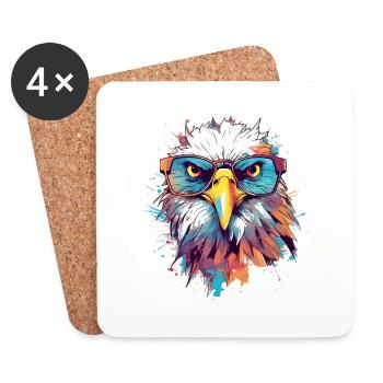 Basilikum der Adler - Untersetzer (4er-Set) - Weiß - Vorne