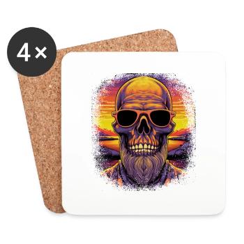 gift funny awesome respect the beard bearded men - Coasters (set of 4) - white - Front