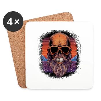 beard lover funny sayings earloop birthday present - Untersetzer (4er-Set) - Weiß - Vorne
