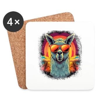 animal amour cool plage joyeux anniversaire idée cadeau - Dessous de verre (lot de 4) - blanc - Devant