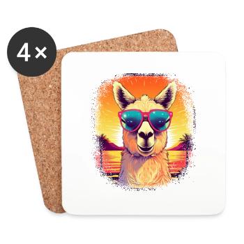 drôle de dire lama chemise cool geek génial budhist - Dessous de verre (lot de 4) - blanc - Devant