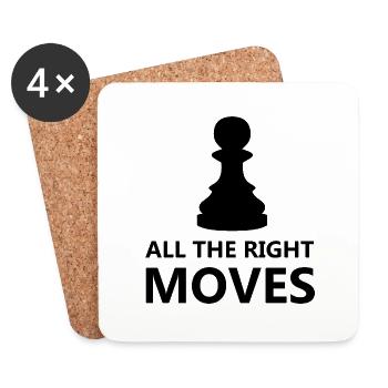 boardgame chess backgammon game night - Untersetzer (4er-Set) - Weiß - Vorne