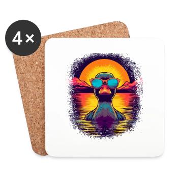 Geese Rubber Duck Bath Toys Present Idea Love - Coasters (set of 4) - white - Front