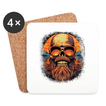 full beard gift bear chubby bear antiviral beard - Untersetzer (4er-Set) - Weiß - Vorne