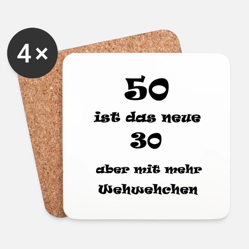 50 ist das neue 30! - 50. Geburtstag - Untersetzer (4er-Set) - Weiß