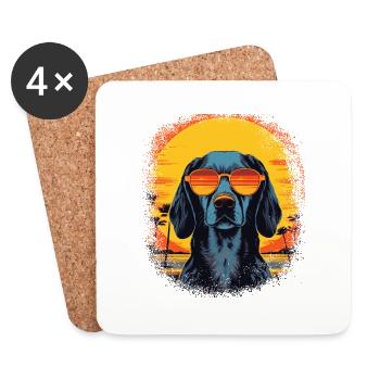 Owner Beagle Father Beagle Dog Dog Paw Dog Lover - Coasters (set of 4) - white - Front