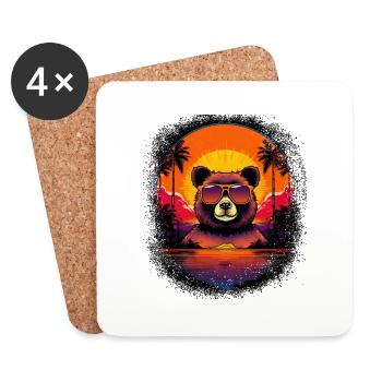birthday present panda bear quote funny sayings - Untersetzer (4er-Set) - Weiß - Vorne