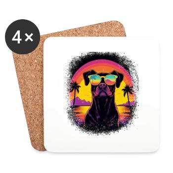 Idée cadeau présent humour droits des animaux sauvetage - Dessous de verre (lot de 4) - blanc - Devant