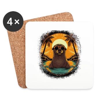 funny sayings otter animal lover present idea - Untersetzer (4er-Set) - Weiß - Vorne