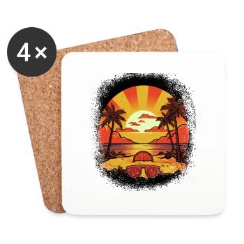 Pizzas Garderie Idée cadeau d’anniversaire - Dessous de verre (lot de 4) - blanc - Devant